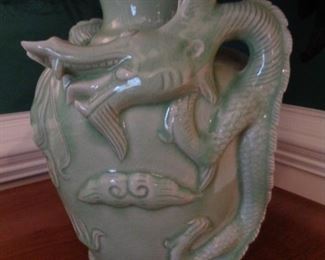 close-up of Dragon Vase