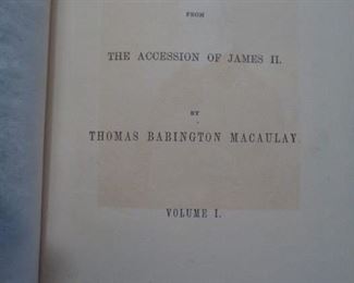 Five Volume Set of The History of England, The Accession of James II, dated 1873