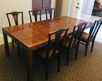Dining room table with leaf inserted