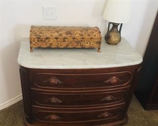 Vintage dresser with marble top