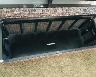 Inside Wicker Trunk
