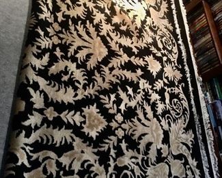 Black Floral Rug 9’x12’