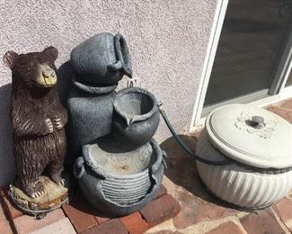 Patio fountain / hose reel