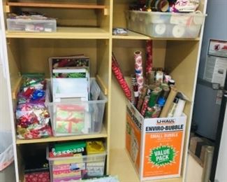 Misc. wrapping paper and bows