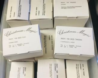 Disney ornaments in boxes