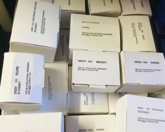 Disney ornaments in boxes