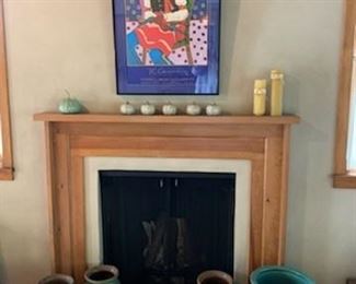 Vintage TC Cannon poster and vintage Chinese pottery