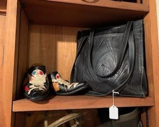 Fun tooled leather handbag and shoes