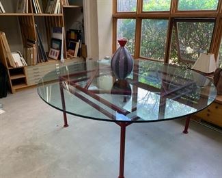 Enormous powder coated metal indoor or outdoor table