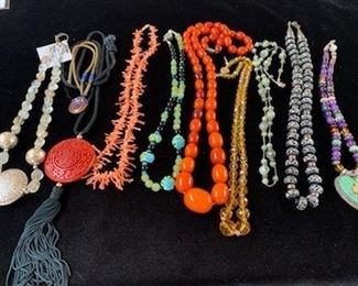 Lots of vintage pieces - sterling, coral, cinnabar, amber, turquoise and more