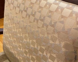 Dakota-Jackson "Epoch" dining table and chairs; more leaves in wood storage crate