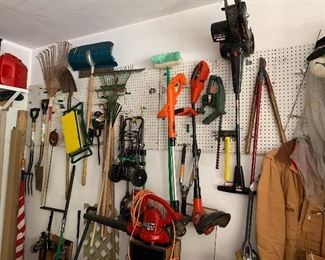 Blower, edger, wheel whip, hedge trimmers, garden tools