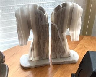 Marble horse bookends