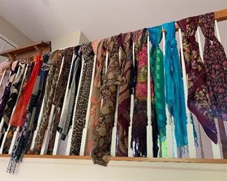 Large collection of scarves