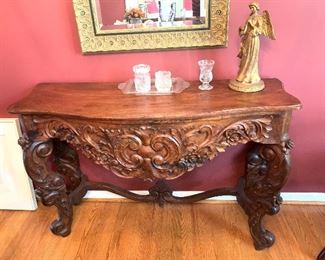 Intricate hand carved imported table