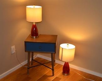 LAMPS AND GREAT END TABLE