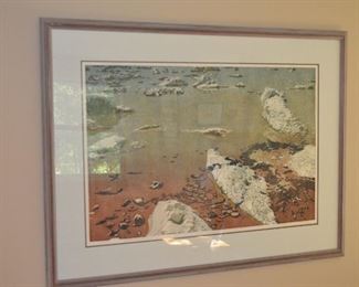 THIS PIECE IS SIMPLY STUNNING,    ROCKY COAST BY WELL KNOWN ARTIST ROBIN GIBSON