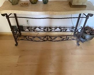 Stone top console table