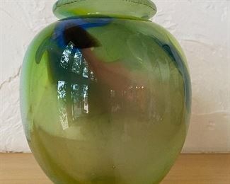 Meredith Wendell glass vase signed