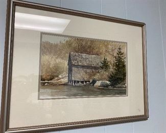 Old Boat House watercolor by Cluny Maher