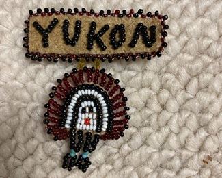 Vintage Native American bead brooch