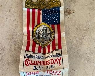 1892 Columbus Day school ribbon