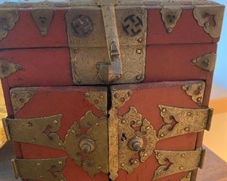 Korean lacquered antique safe