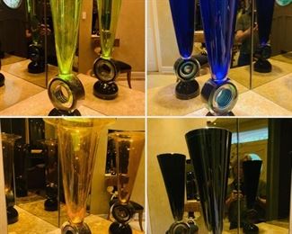 Four Contemporary Limited Edition Glass Vases, Equinox