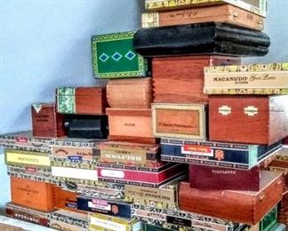 Many cigar boxes