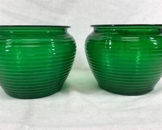 Green Glass Tea Light Votive Candle Holders