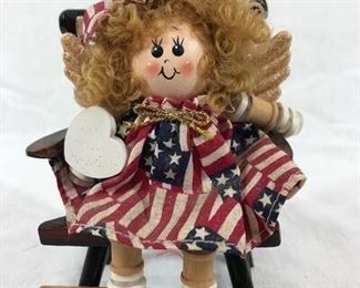 Patriotic Angel Doll with Chair