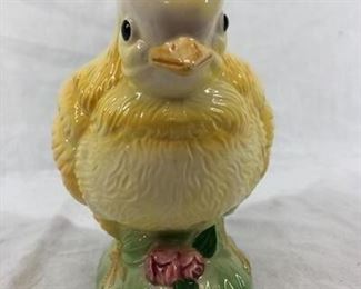 Vintage Ceramic Yellow Chick Chicken Planter Pot