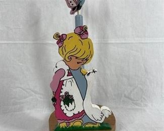 Girl and goose paper towel holder