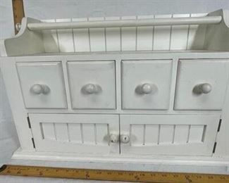 White shelf storage cabinet