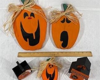Painted Wood Halloween JackoLantern Home Decor