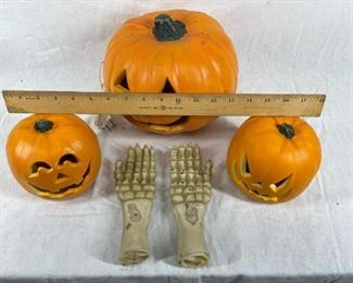 Light Up Electronic JackoLanterns and Creepy Skeleton Hands