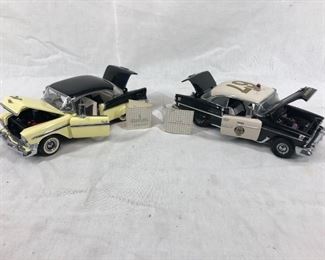 Two Franklin Mint Precision Models 1955 1956 Chevy Chevrolet Bel Air