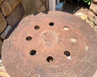 Nashville manhole cover made into a side table