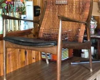 Mid Century Danish Modern cane armchair by Kofod Larsen