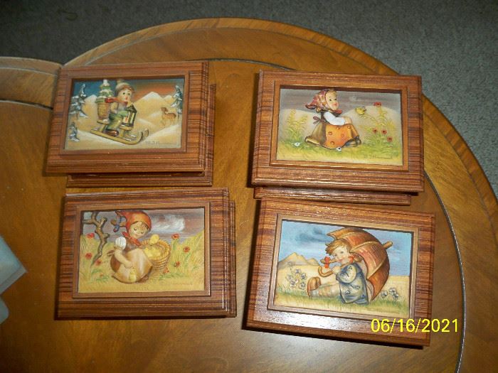 Set of 4 Hummel Music Boxes: Winter - Fall - Summer and Spring