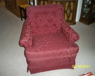 Maroon Brocade Arm Chair