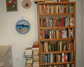 Wood Bookcase , Books.