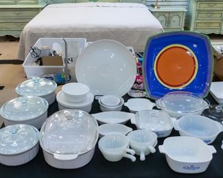 Lots of Corning Ware and casserole dishes