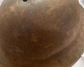 World War I Doughboy Helmet with Bullet Hole