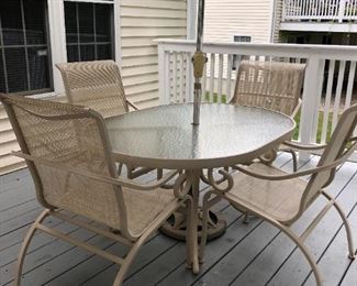 6 Piece Winston Patio Set: Table - 27Hx56Wx40D, Chairs 38Hx21Wx27D