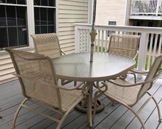 6 Piece Winston Patio Set: Table - 27Hx56Wx40D, Chairs 38Hx21Wx27D
