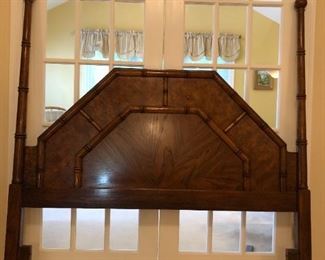Mid-Century Modern Asian Faux Bamboo Full Size Headboard: 64Hx65W