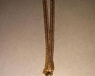 14 K gold necklace and drop