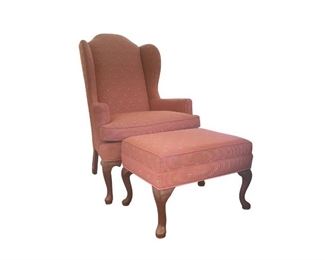 Ethan Allen Wing Chair & Ottoman