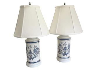 Blue and White Ceramic Lamps